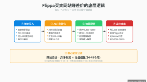 Flippa买网站赚钱：如何在Flippa上买便宜网站AI翻倍卖