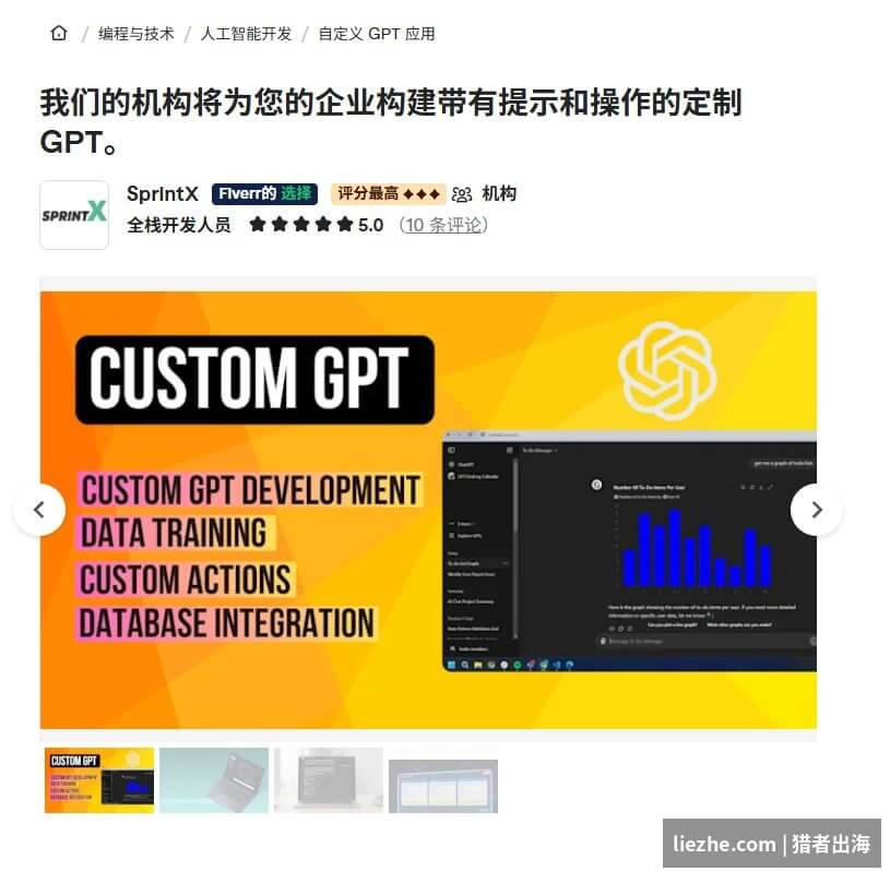 Fiverr上定制GPT代做服务案例:企业级Custom GPT开发