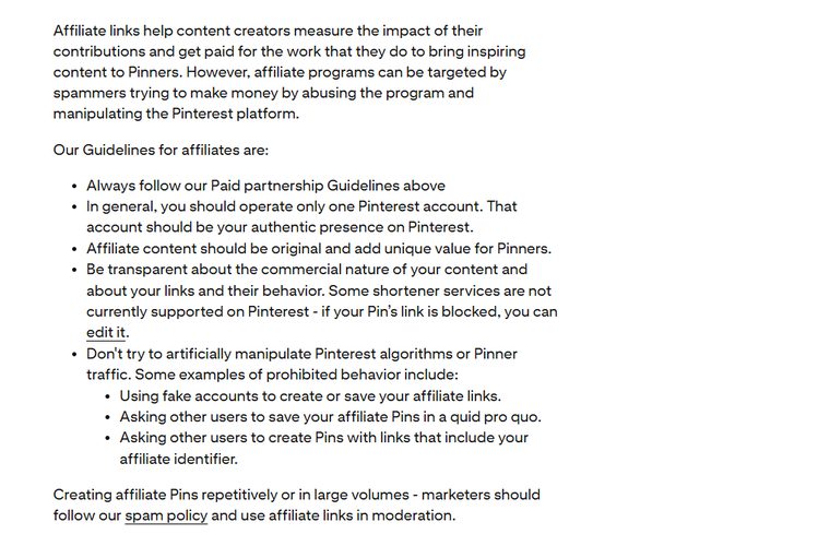 Pinterest商业与品牌内容准则里的联盟规矩全文