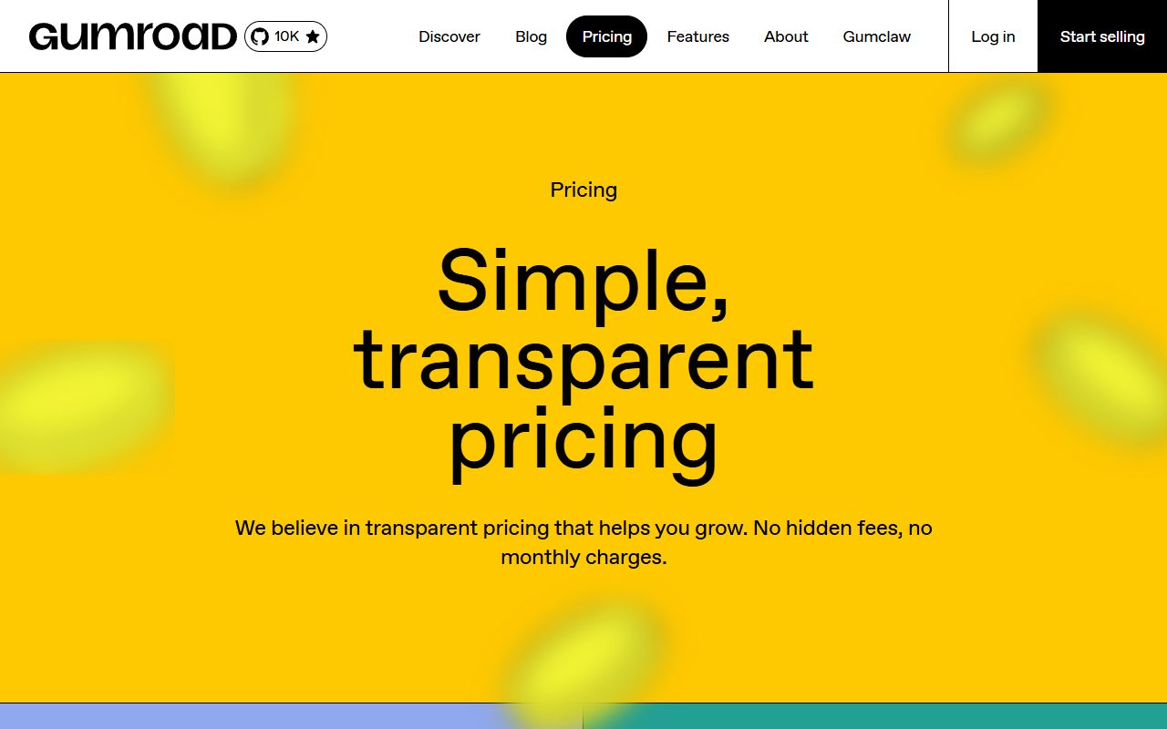 Gumroad 官方定价与手续费说明页面