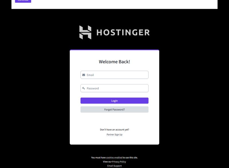 Hostinger自营联盟后台登录页和Partner Sign Up入口