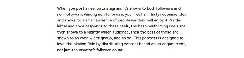 Instagram官方创作者博客:Reels先推给一小群可能喜欢的非粉丝,表现好的再推给更大一圈,按互动分发不只按粉丝数