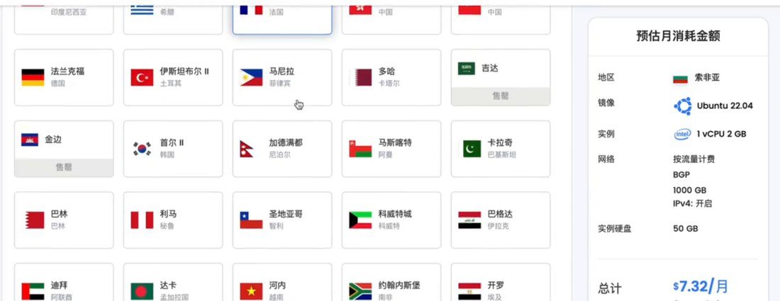 LightNode下单页选机房:马尼拉、金边、加德满都、达卡、河内等东南亚和南亚小地区机房都能直接选