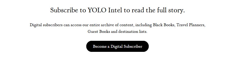 Yolo Intel城市指南文末的付费墙：订阅数字版才能读全文