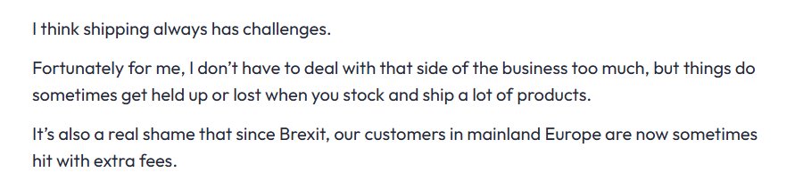 Big Whistle店主说卖得多总有延误和丢件，英国脱欧后欧洲大陆客人有时要多付费